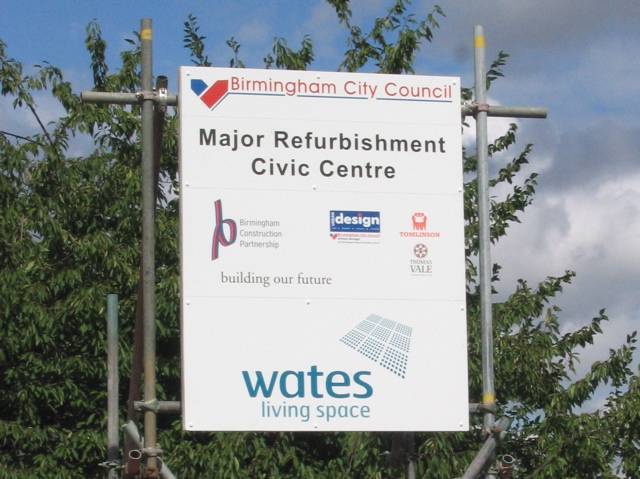 Civic Close refurb sign