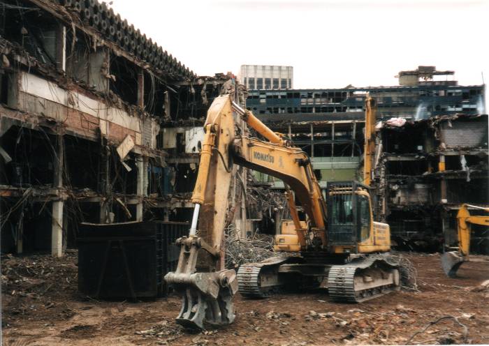 Photo by M. D. Norton, c. Mar 2001 Bull Ring being demolished