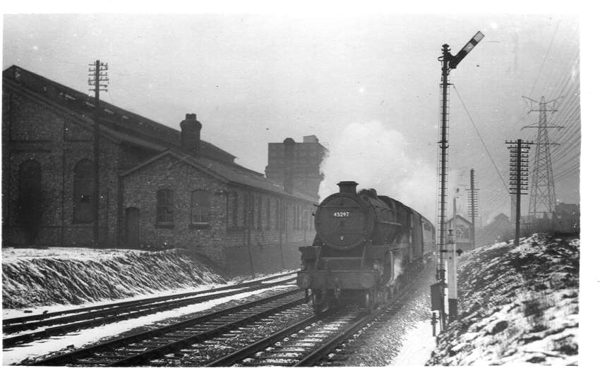 45297 passing Bournville Shed