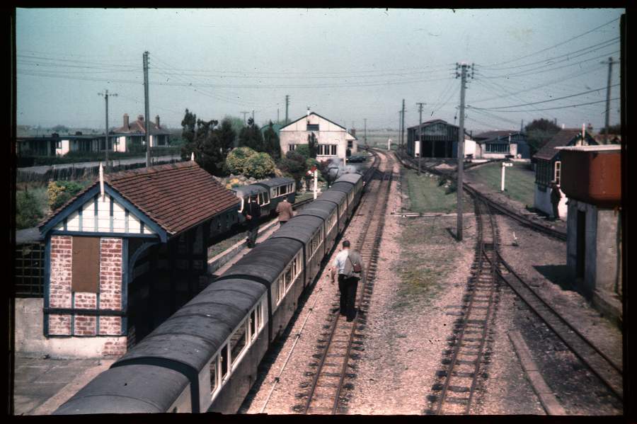 New Romney Station from footbridge 1956